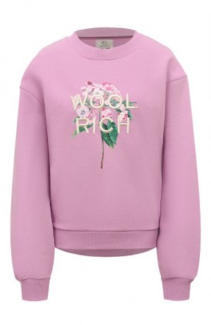 Хлопковый свитшот Woolrich. Цвет: розовый