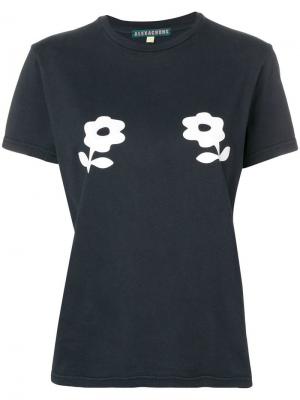 Мешковатая футболка с принтом двух маргариток Alexa Chung. Цвет: синий