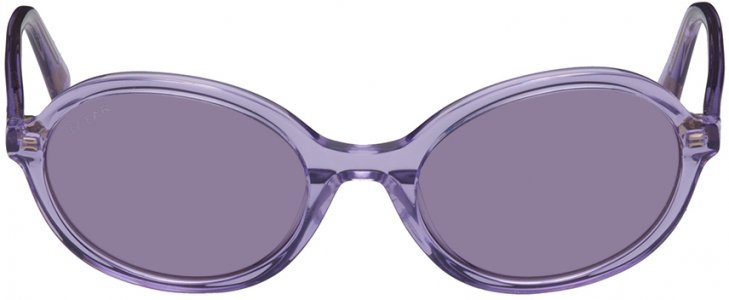 Фиолетовые бархатные солнцезащитные очки BY FAR