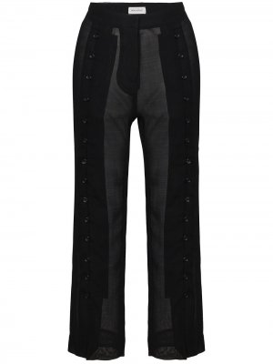 Укороченные прозрачные брюки Beau Souci. Цвет: черный