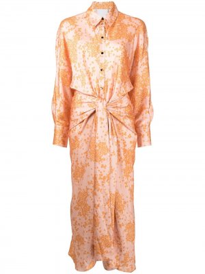 Платье-рубашка Everton с цветочным принтом Acler. Цвет: оранжевый