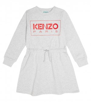 Платье-толстовка из смесового хлопка с логотипом , серый Kenzo