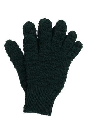 Шерстяные перчатки Bottega Veneta. Цвет: зелёный