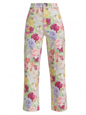Великолепные укороченные брюки с цветочным принтом Alice + Olivia