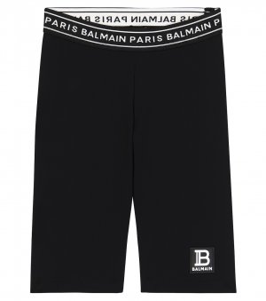 Байкерские шорты с логотипом, черный Balmain