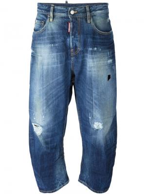 Укороченные джинсы в стиле бойфренд Dsquared2. Цвет: синий