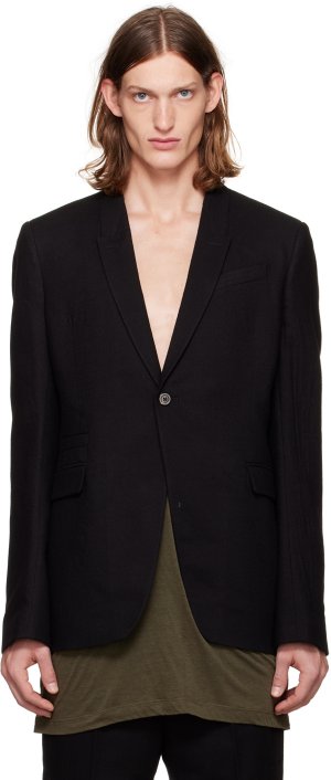 Черный пиджак с разрезами Rick Owens