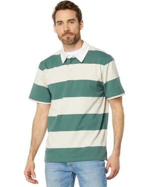 Поло Short Sleeve Rugby, цвет Classic Rugby Stripe Calm Forest Madewell