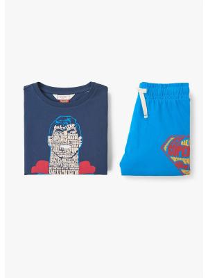 Пижамный комплект - SUPERMAN Mango kids. Цвет: темно-синий, голубой, красный