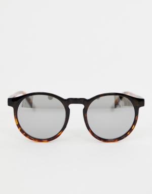Черно-коричневые круглые солнцезащитные очки 7x-Черный 7X
