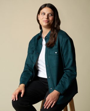 Женская куртка-рубашка Curvy из замши с эффектом , зеленый Rosa Thea