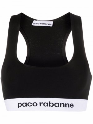 Бралетт с U-образным вырезом и логотипом Paco Rabanne. Цвет: черный
