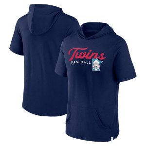Мужской фирменный темно-синий пуловер с капюшоном Minnesota Twins Offensive Strategy короткими рукавами Fanatics