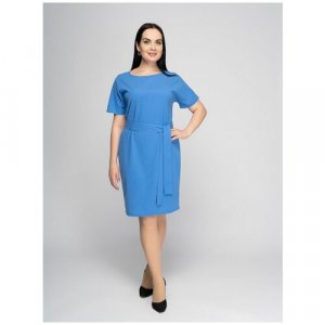 Платье-футляр , повседневное, классическое, полуприлегающее, миди, размер 56, голубой DiSORELLE. Цвет: голубой