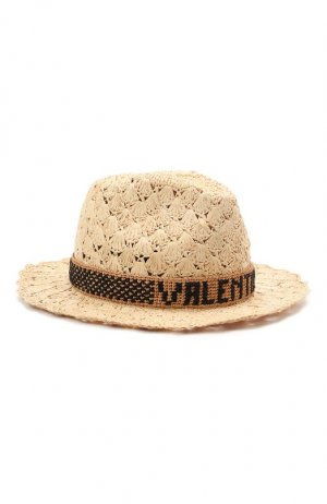 Соломенная шляпа x Borsalino Valentino. Цвет: бежевый