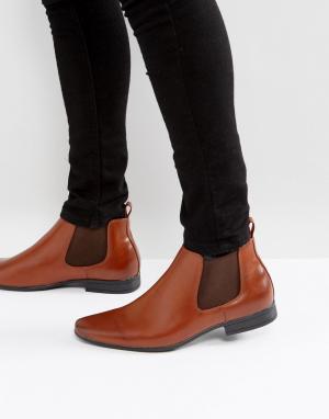 Светло-коричневые ботинки челси New Look. Цвет: рыжий