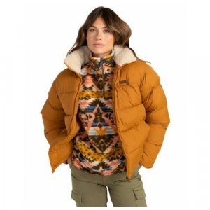 Куртка january puffa, размер L, коричневый BILLABONG. Цвет: коричневый