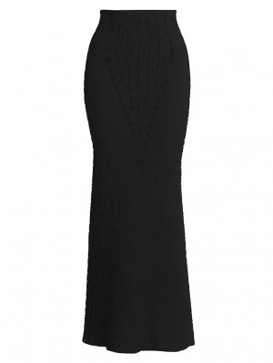 Текстурированная расклешенная длинная юбка , черный Alaïa