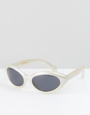 Солнцезащитные очки кошачий глаз кремового цвета Ins Reclaimed Vintage. Цвет: кремовый