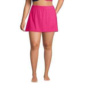 Женская юбка для плавания больших размеров с контролем живота, плавки Lands' End, розовый Lands' End