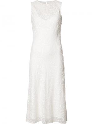 Платье шифт с круглым вырезом Narciso Rodriguez. Цвет: белый