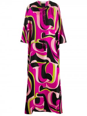 Длинное платье с принтом Emilio Pucci. Цвет: розовый