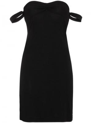 Платье мини без бретелек с вырезом сердечком Beau Souci. Цвет: черный
