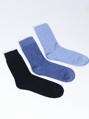 Набор носков (3 пары в комплекте) zolla. Цвет: темно-синий