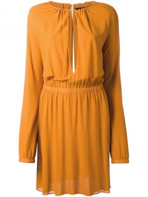 Платье с длинными рукавами Jay Ahr. Цвет: жёлтый и оранжевый