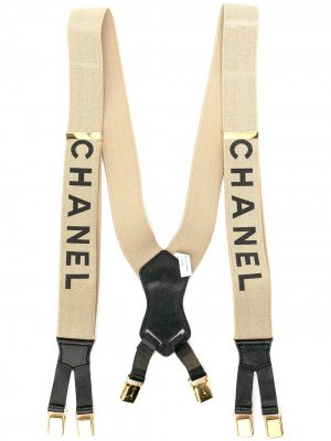 Подтяжки 1997-го года с логотипом Chanel Pre-Owned. Цвет: коричневый