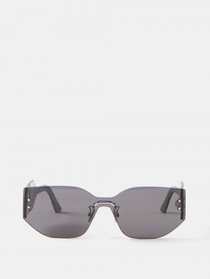 Овальные солнцезащитные очки diorclub m6u с щитковыми линзами DIOR, черный Dior