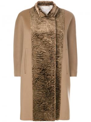 Пальто с контрастными панелями Alberto Biani. Цвет: коричневый