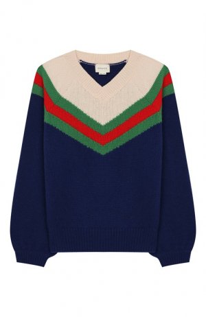 Шерстяной пуловер Gucci. Цвет: синий