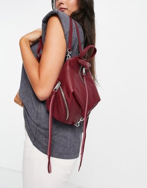 Мягкий неструктурированный рюкзак бордового цвета -Черный цвет Rebecca Minkoff
