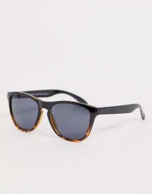 Квадратные солнцезащитные очки в оправе комбинированного цвета (черный / черепаховый) SVNX 7X