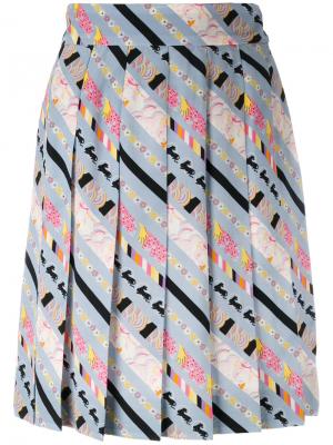 Плиссированная юбка в полоску Marc Jacobs. Цвет: серый