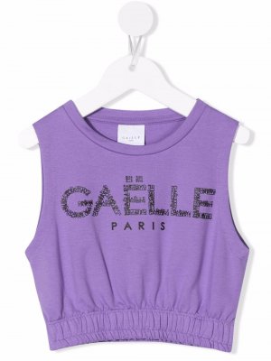 Logo-print sleeveless top Gaelle Paris Kids. Цвет: фиолетовый