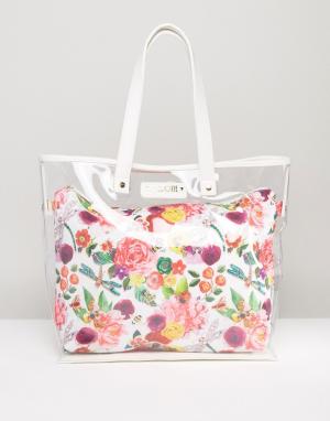 Пляжная сумка с садовыми цветами Floozie. Цвет: мульти