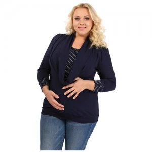 Блуза Балон для беременных и кормящих ,(50-56), I love mum 43060 синяя (Синий; Размер 50). Цвет: синий