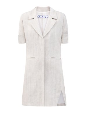 Платье в стиле блейзера с объемной вышивкой OFF-WHITE. Цвет: серый