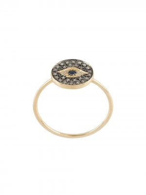 14kt yellow gold Evil Eye Medallion diamond ring Sydney Evan. Цвет: золотистый