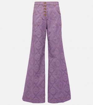 Расклешенные джинсы с принтом , фиолетовый Etro