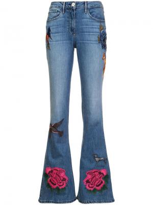 Расклешенные джинсы с вышивкой 3X1. Цвет: синий