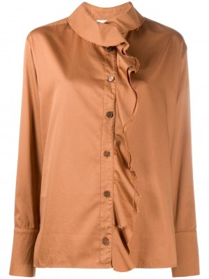 Блузка с оборками Barena. Цвет: коричневый