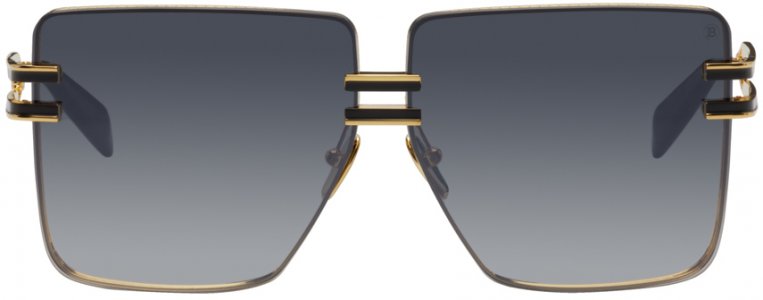 Золотисто-черные солнцезащитные очки Жандарм Balmain