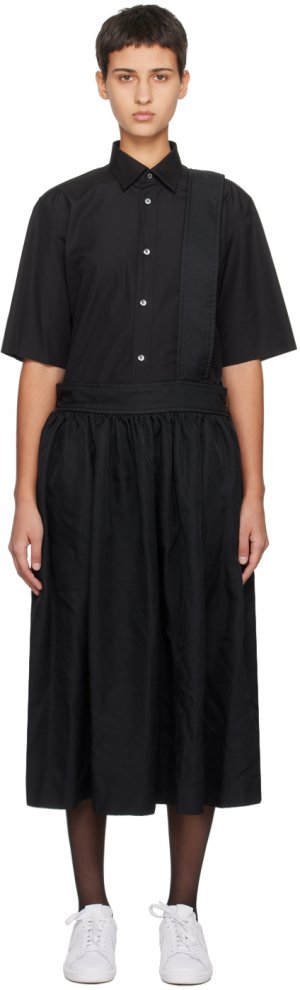 Черная юбка-миди с бретелями на плечах Comme Des Garcons Garçons