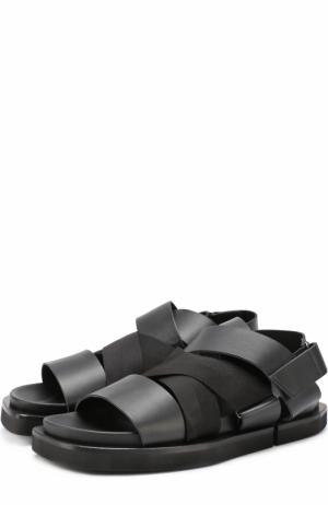 Кожаные сандалии с эластичными лентами Cinzia Araia. Цвет: черный