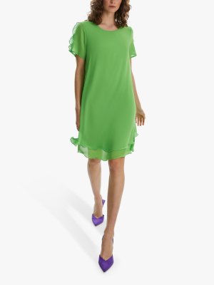 Платье с короткими рукавами и волнистым подолом, зеленое James Lakeland