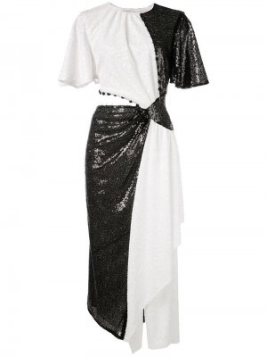 Асимметричное платье с пайетками Prabal Gurung. Цвет: черный