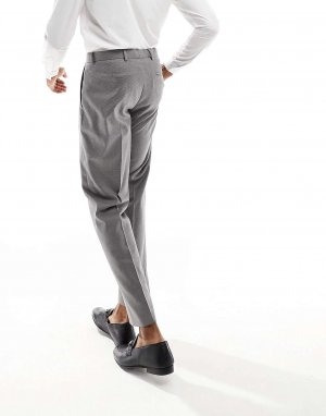 Серые узкие брюки с плоской передней частью Ben Sherman. Цвет: серый